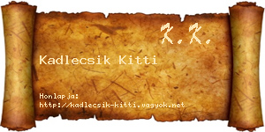 Kadlecsik Kitti névjegykártya